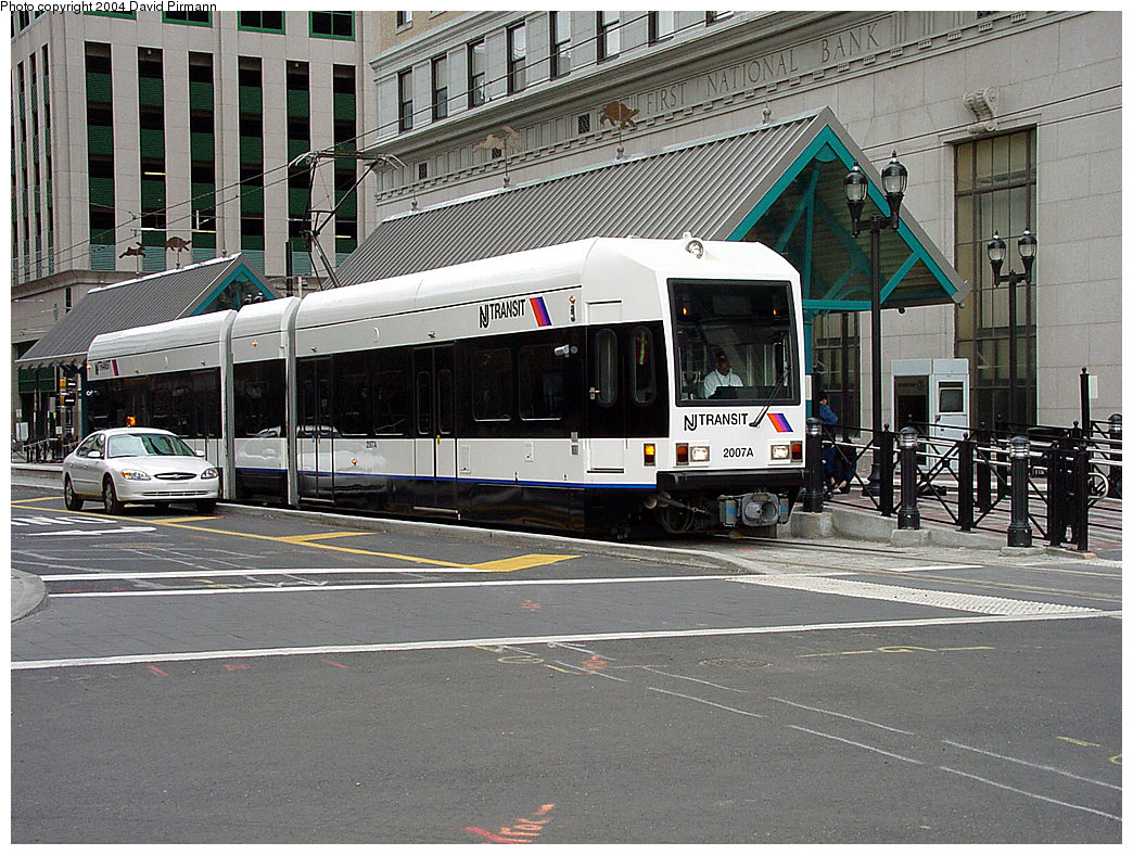 (297k, 1044x788)<br><b>Country:</b> United States<br><b>City:</b> Jersey City, NJ<br><b>System:</b> Hudson Bergen Light Rail<br><b>Location:</b> Exchange Place<br><b>Car:</b> NJT-HBLR LRV (Kinki-Sharyo, 1998-99) 2007 <br><b>Photo by:</b> David Pirmann<br><b>Date:</b> 3/26/2000<br><b>Viewed (this week/total):</b> 2 / 3100