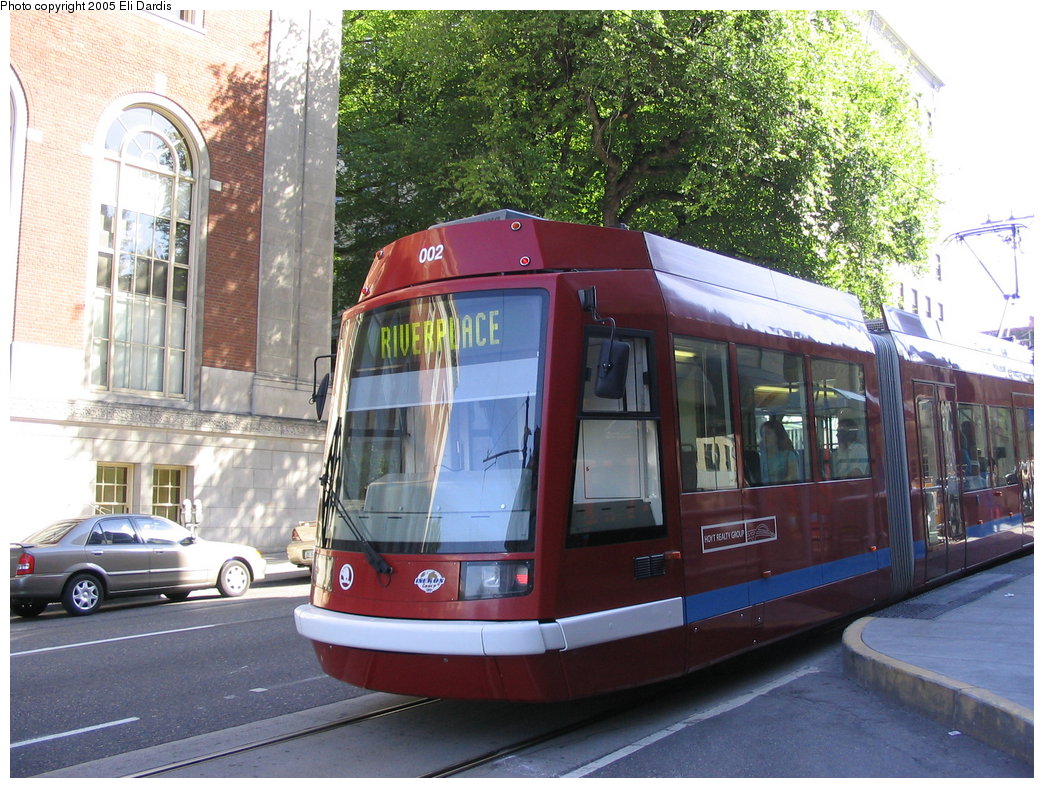 (228k, 1044x788)<br><b>Country:</b> United States<br><b>City:</b> Portland, OR<br><b>System:</b> Portland Streetcar<br><b>Location:</b> SW 11th/Yamhill<br><b>Car:</b> Škoda/Inekon Astra 10T 002 <br><b>Photo by:</b> Eli Dardis<br><b>Date:</b> 8/13/2005<br><b>Viewed (this week/total):</b> 0 / 2512