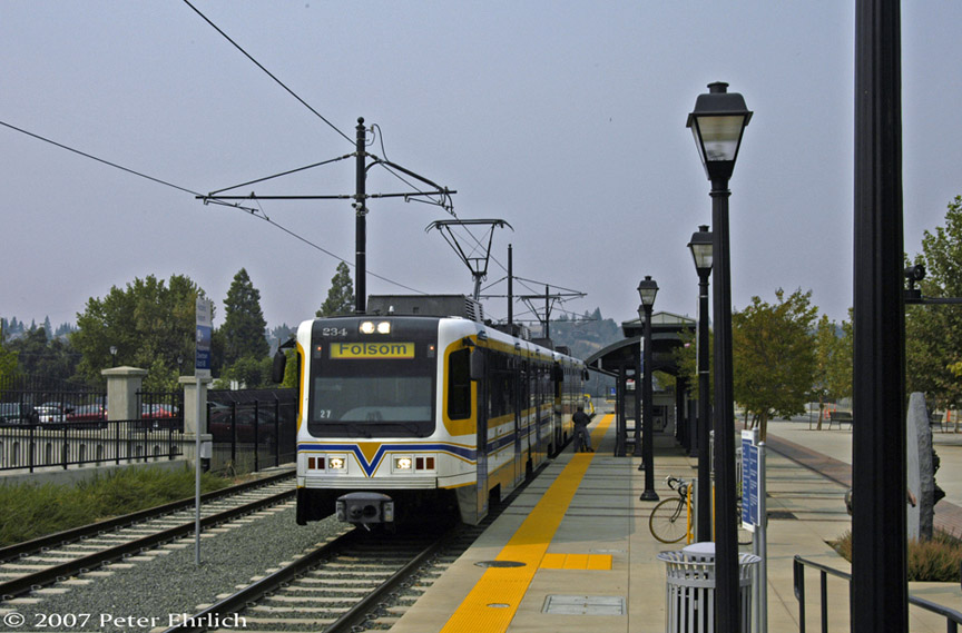 (175k, 864x569)<br><b>Country:</b> United States<br><b>City:</b> Sacramento, CA<br><b>System:</b> SACRT Light Rail<br><b>Location:</b> Folsom<br><b>Car:</b> Sacramento CAF LRV 234 <br><b>Photo by:</b> Peter Ehrlich<br><b>Date:</b> 9/5/2007<br><b>Notes:</b> Historic Folsom Station.<br><b>Viewed (this week/total):</b> 0 / 1134