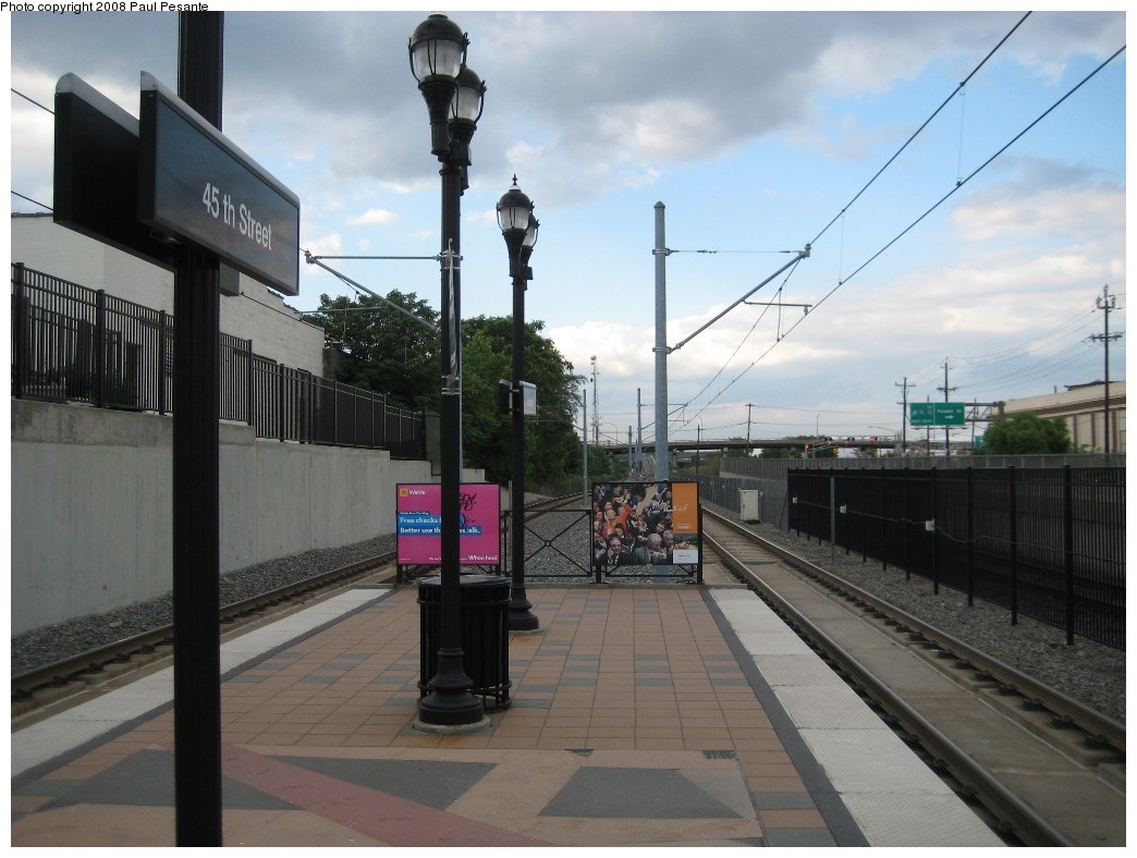 (180k, 1044x788)<br><b>Country:</b> United States<br><b>City:</b> Bayonne, NJ<br><b>System:</b> Hudson Bergen Light Rail<br><b>Location:</b> East 45th Street<br><b>Photo by:</b> Paul Pesante<br><b>Date:</b> 6/19/2008<br><b>Notes:</b> Station view.<br><b>Viewed (this week/total):</b> 1 / 1066