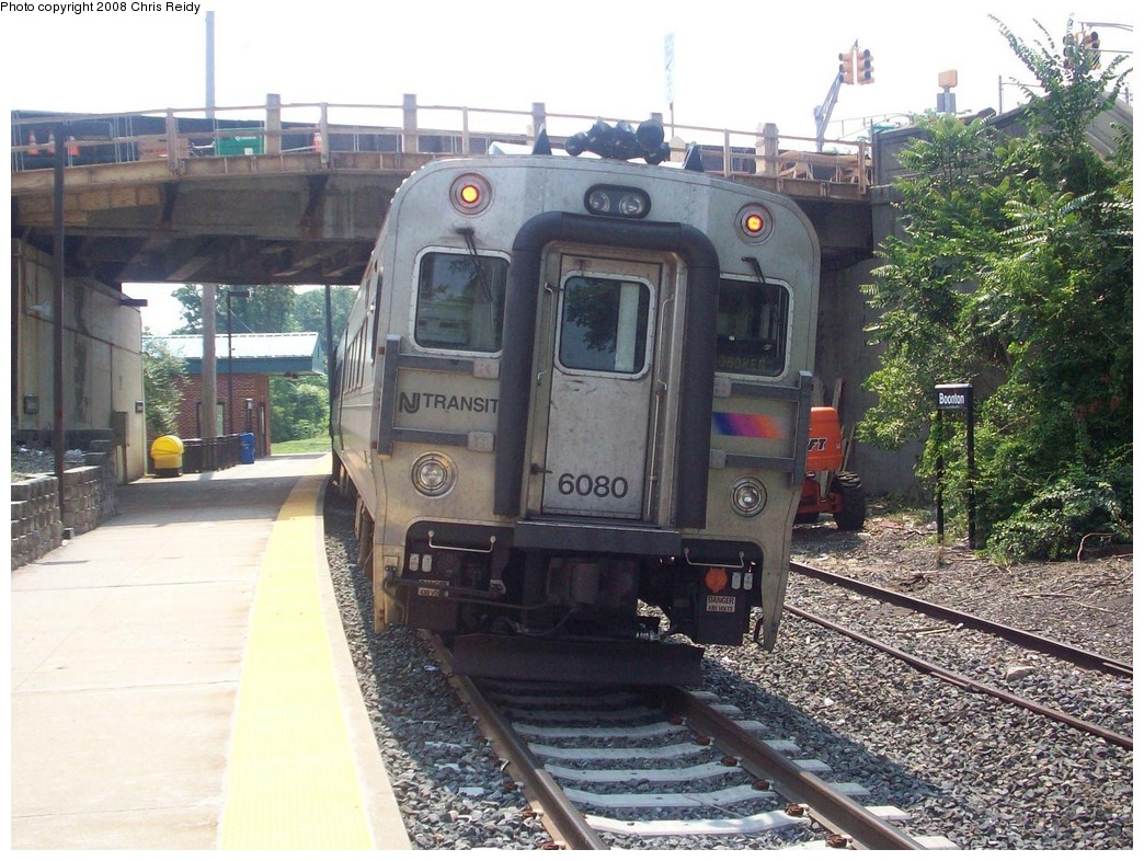 (260k, 1044x786)<br><b>Country:</b> United States<br><b>System:</b> NJ Transit (or Predecessor)<br><b>Line:</b> NJT Montclair/Boonton Line<br><b>Location:</b> Boonton<br><b>Car:</b> NJT Comet V 6080 <br><b>Photo by:</b> Chris Reidy<br><b>Date:</b> 7/8/2008<br><b>Viewed (this week/total):</b> 2 / 2074